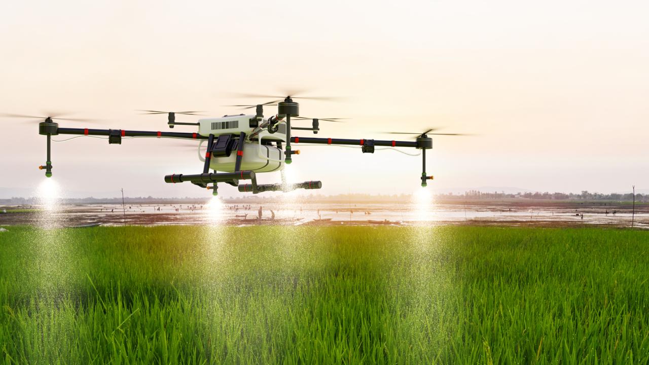 Industrial robotic arm in factory